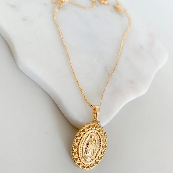 🎉HP🎉Virgin Mary Necklace | 24k Gold Filled - Picture 4 of 9